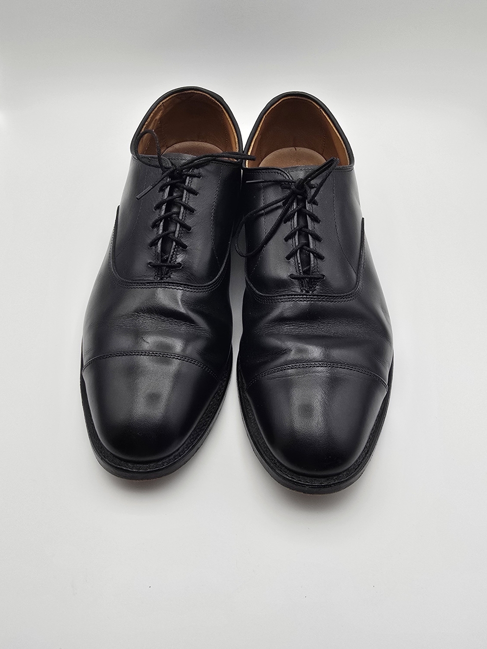 Allen Edmonds Black Cap-Toe Derby Dress Shoes 10 E Business Formal Style 5615